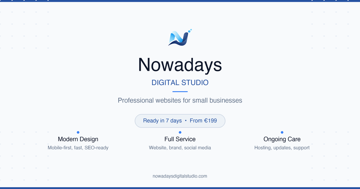 Création Site Internet Pro dès 390 € | Nowadays Digital Studio