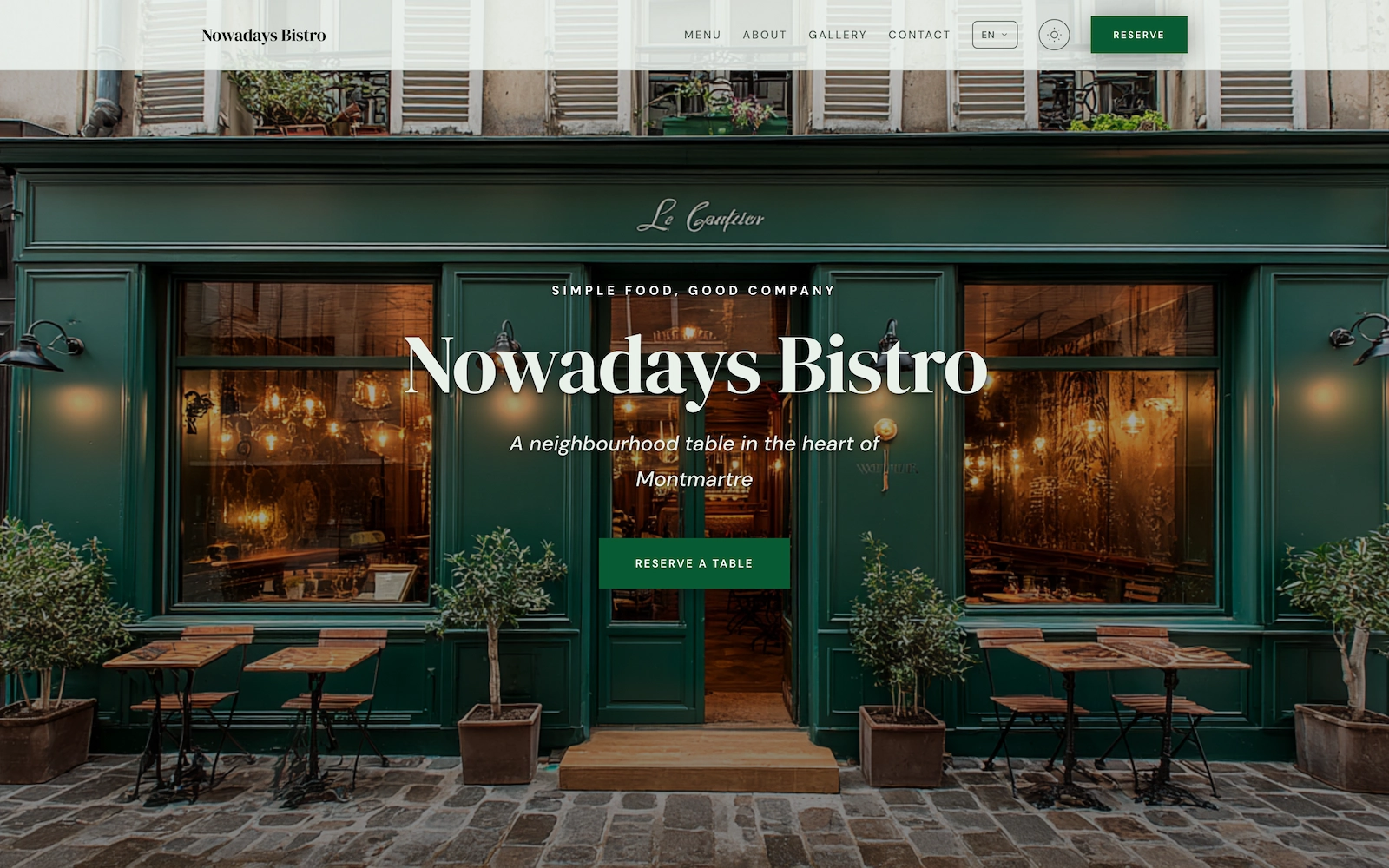 Restaurant template preview