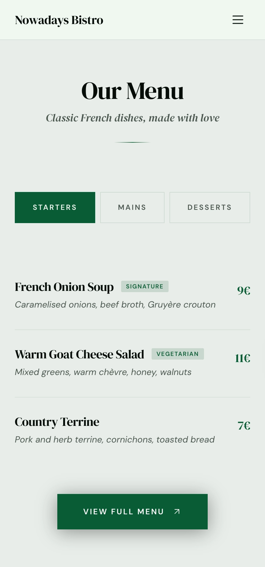Mobile website preview
